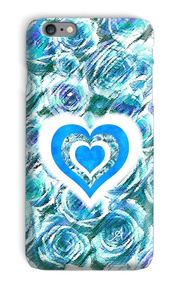 Phone & Tablet Cases iPhone 6s Plus / Snap / Gloss Textured Roses Love & Background Blue Amanya Design Phone Case Prodigi