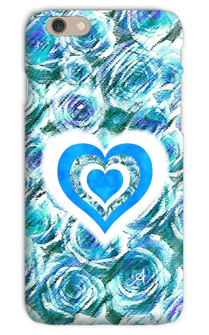 Phone & Tablet Cases iPhone 6s / Snap / Gloss Textured Roses Love & Background Blue Amanya Design Phone Case Prodigi