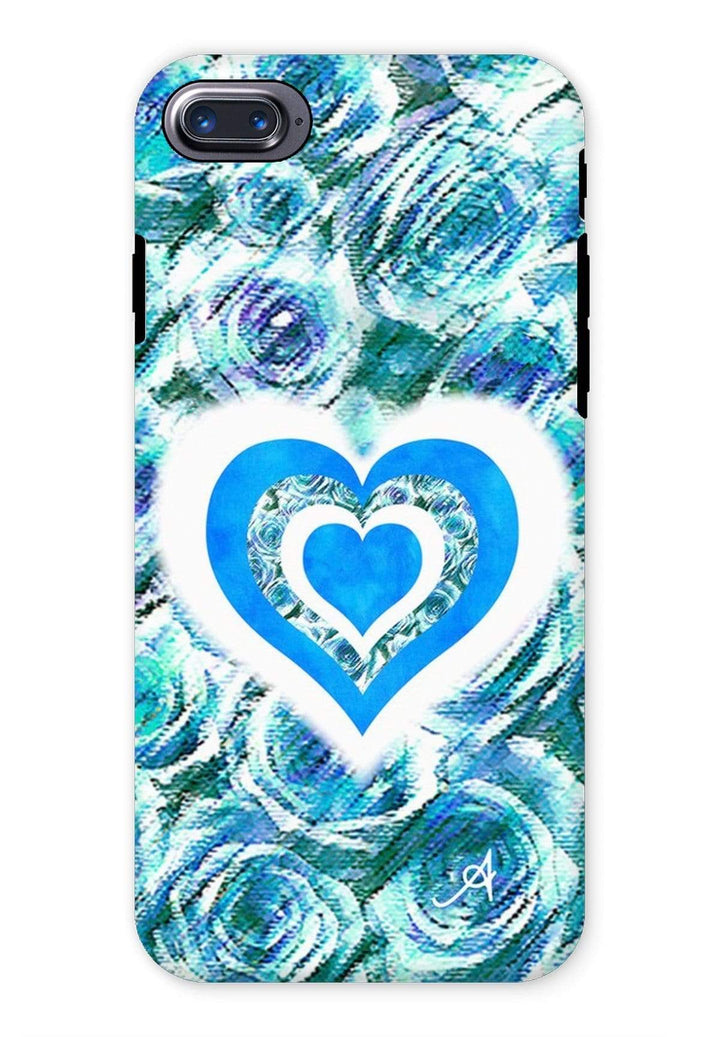 Phone & Tablet Cases iPhone 7 / Tough / Gloss Textured Roses Love & Background Blue Amanya Design Tough Phone Case Prodigi