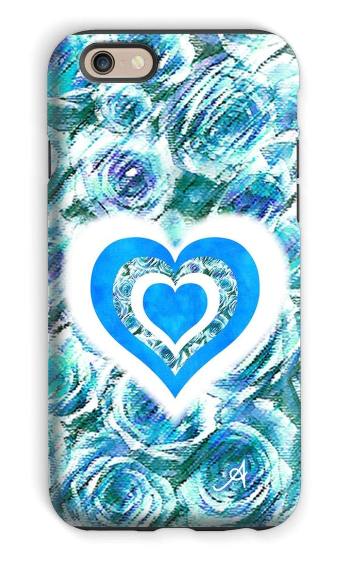 Phone & Tablet Cases iPhone 6s / Tough / Gloss Textured Roses Love & Background Blue Amanya Design Tough Phone Case Prodigi