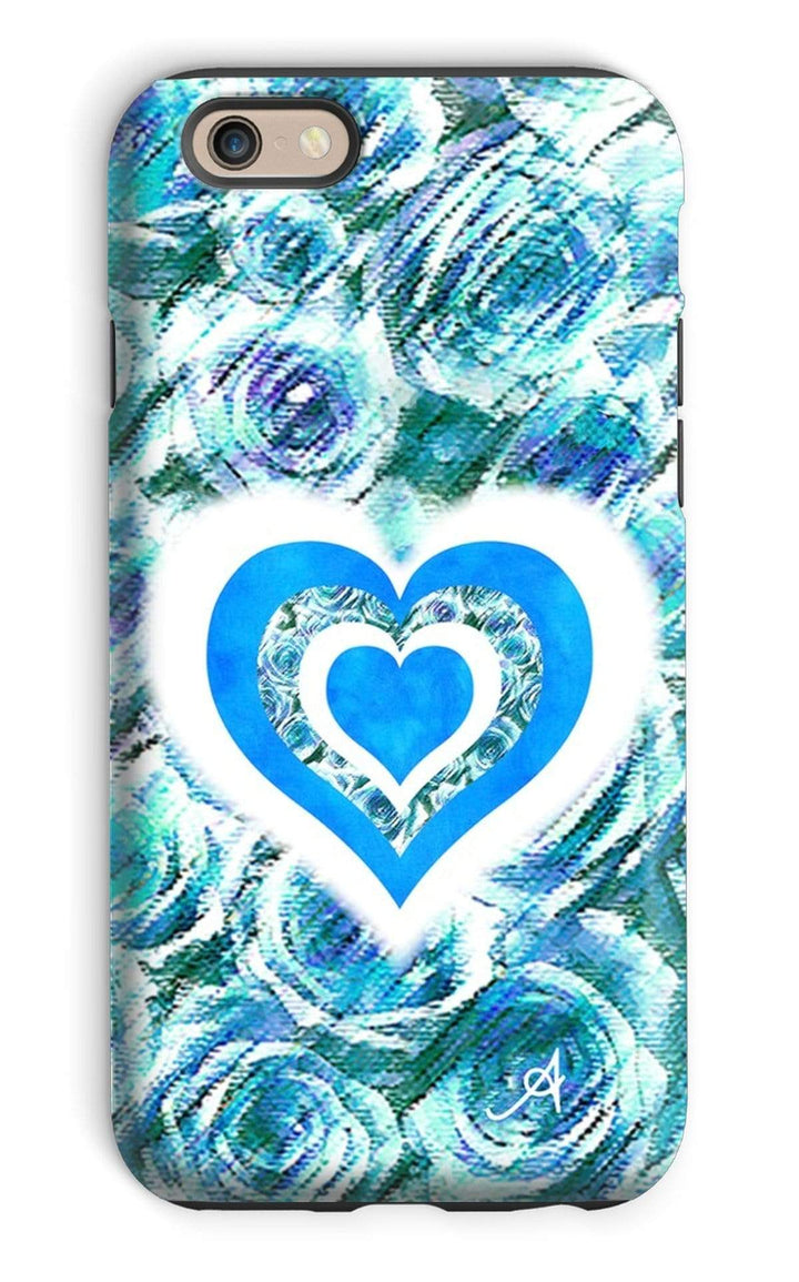 Phone & Tablet Cases iPhone 6 / Tough / Gloss Textured Roses Love & Background Blue Amanya Design Tough Phone Case Prodigi