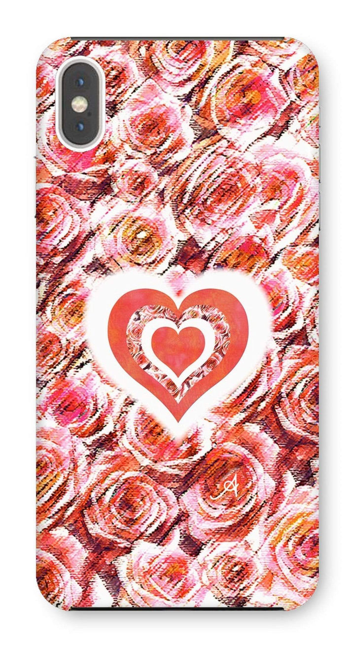Phone & Tablet Cases iPhone XS Max / Snap / Gloss Textured Roses Love & Background Coral Amanya Design Phone Case Prodigi