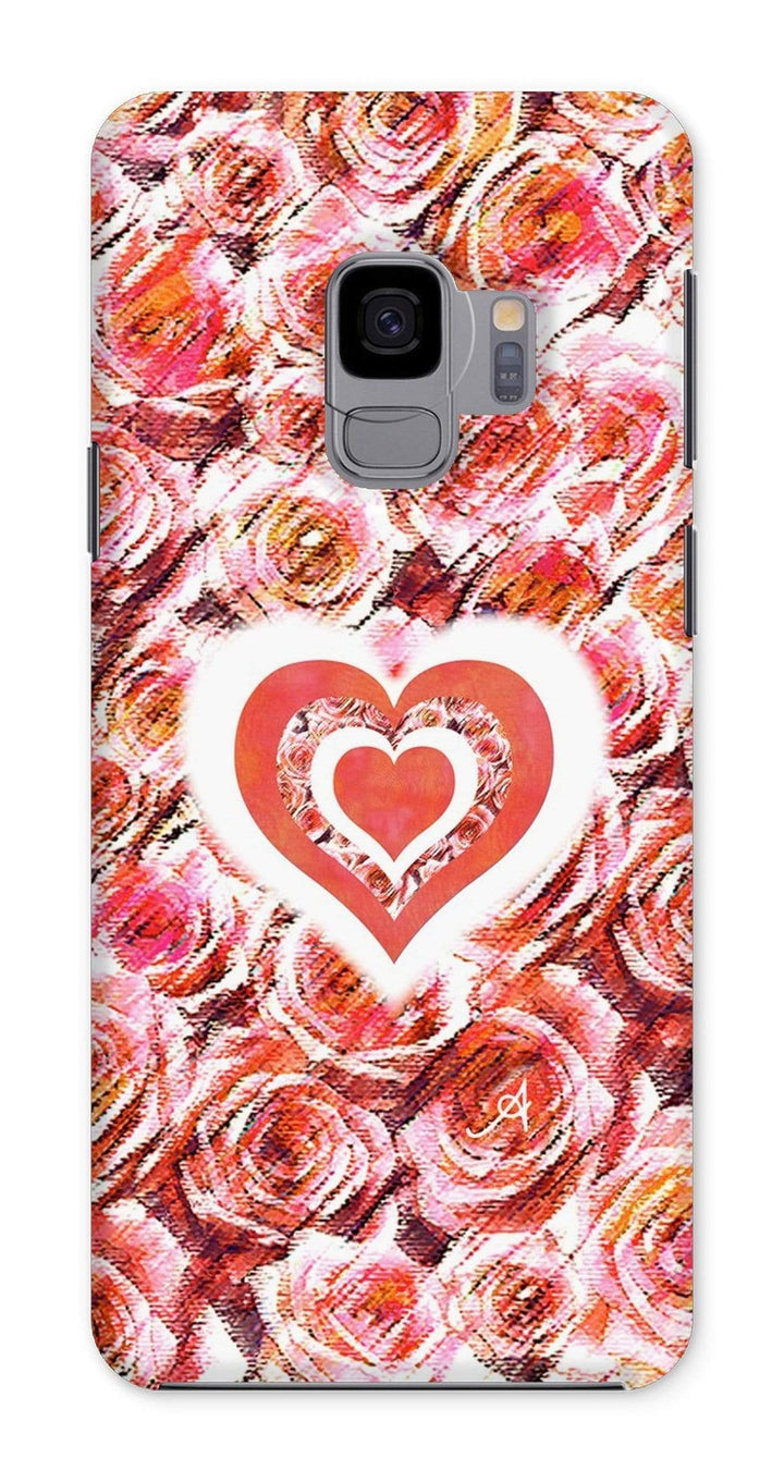 Phone & Tablet Cases Samsung Galaxy S9 / Snap / Gloss Textured Roses Love & Background Coral Amanya Design Phone Case Prodigi