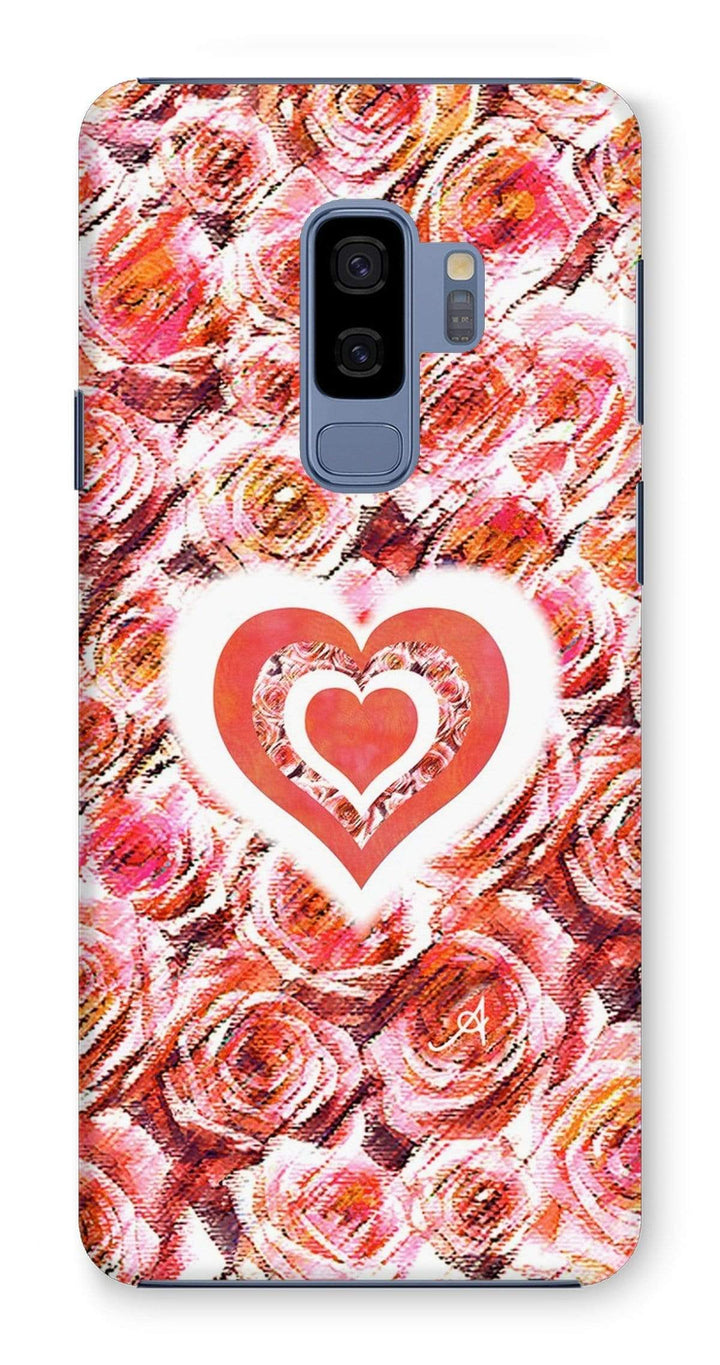 Phone & Tablet Cases Samsung Galaxy S9+ / Snap / Gloss Textured Roses Love & Background Coral Amanya Design Phone Case Prodigi