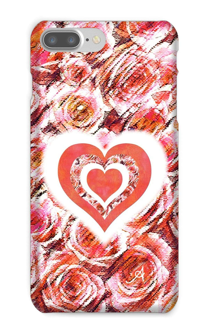 Phone & Tablet Cases iPhone 7 Plus / Snap / Gloss Textured Roses Love & Background Coral Amanya Design Phone Case Prodigi