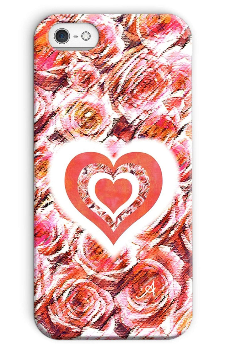 Phone & Tablet Cases iPhone 5/5s / Snap / Gloss Textured Roses Love & Background Coral Amanya Design Phone Case Prodigi