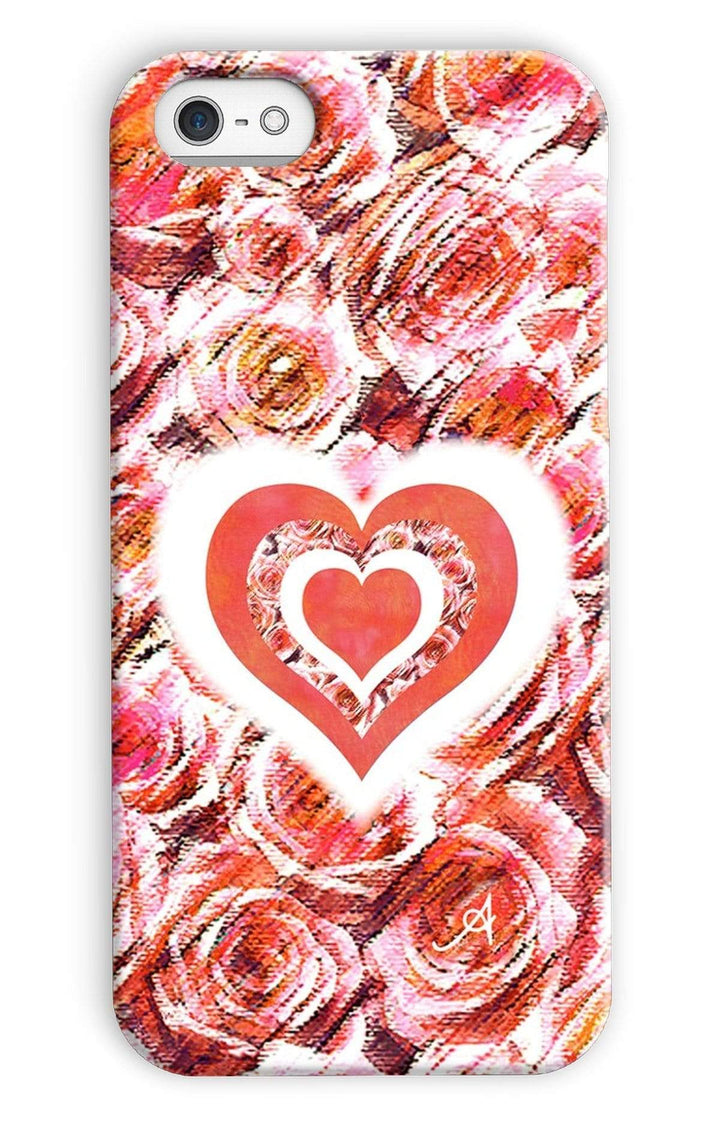 Phone & Tablet Cases iPhone 5c / Snap / Gloss Textured Roses Love & Background Coral Amanya Design Phone Case Prodigi