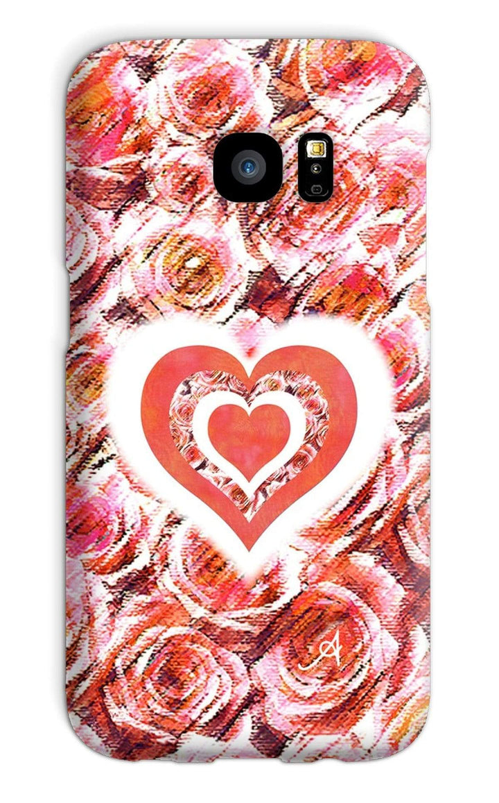 Phone & Tablet Cases Galaxy S7 / Snap / Gloss Textured Roses Love & Background Coral Amanya Design Phone Case Prodigi