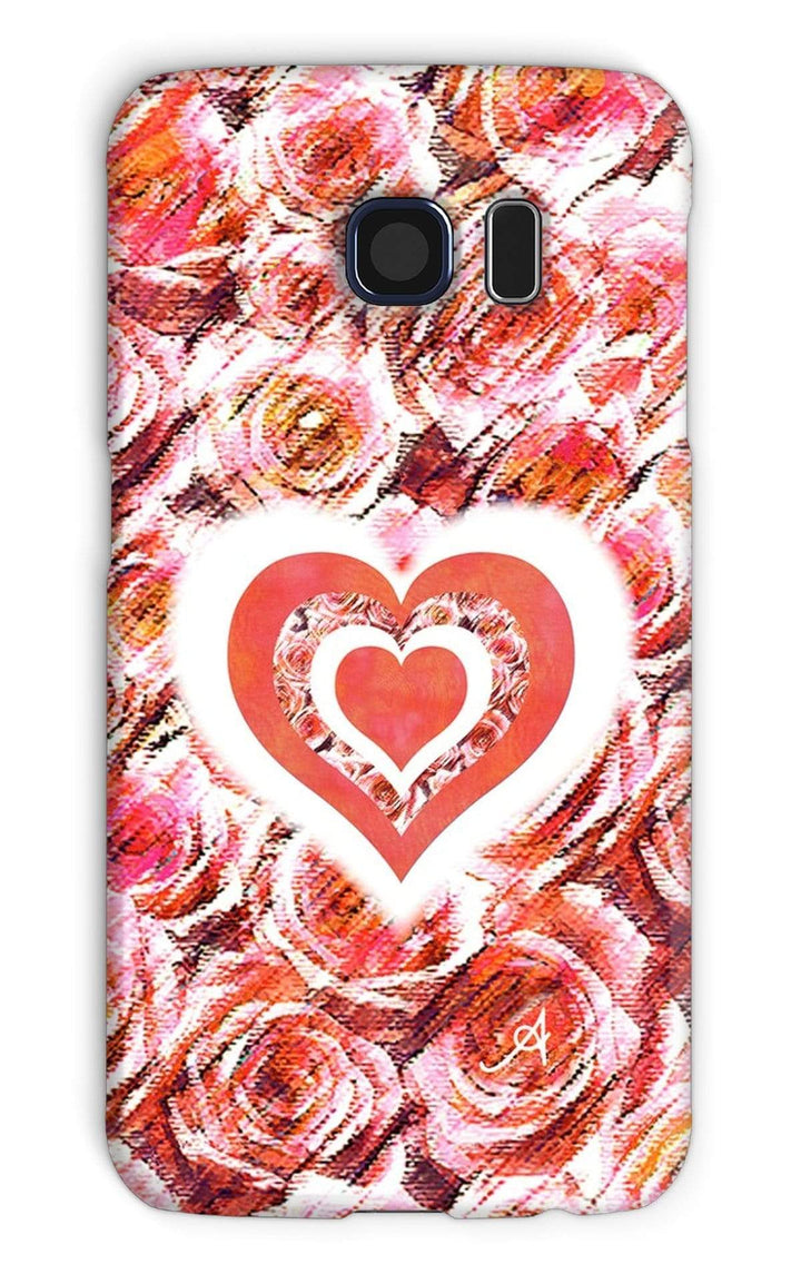 Phone & Tablet Cases Galaxy S6 / Snap / Gloss Textured Roses Love & Background Coral Amanya Design Phone Case Prodigi