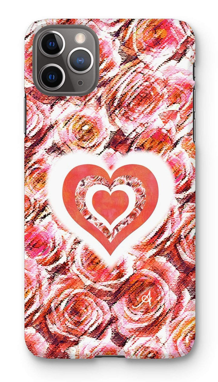 Phone & Tablet Cases iPhone 11 Pro Max / Snap / Gloss Textured Roses Love & Background Coral Amanya Design Phone Case Prodigi