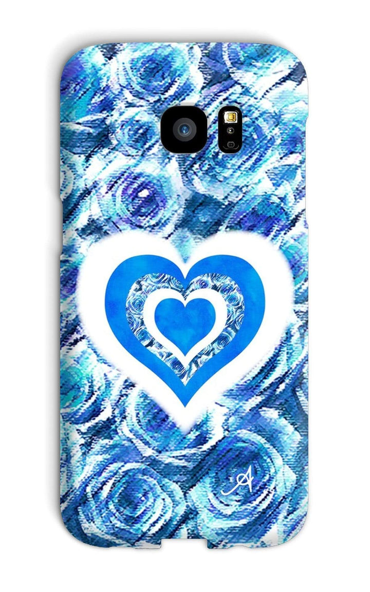 Phone & Tablet Cases Galaxy S7 Edge / Snap / Gloss Textured Roses Love & Background Cornflower Amanya Design Phone Case Prodigi