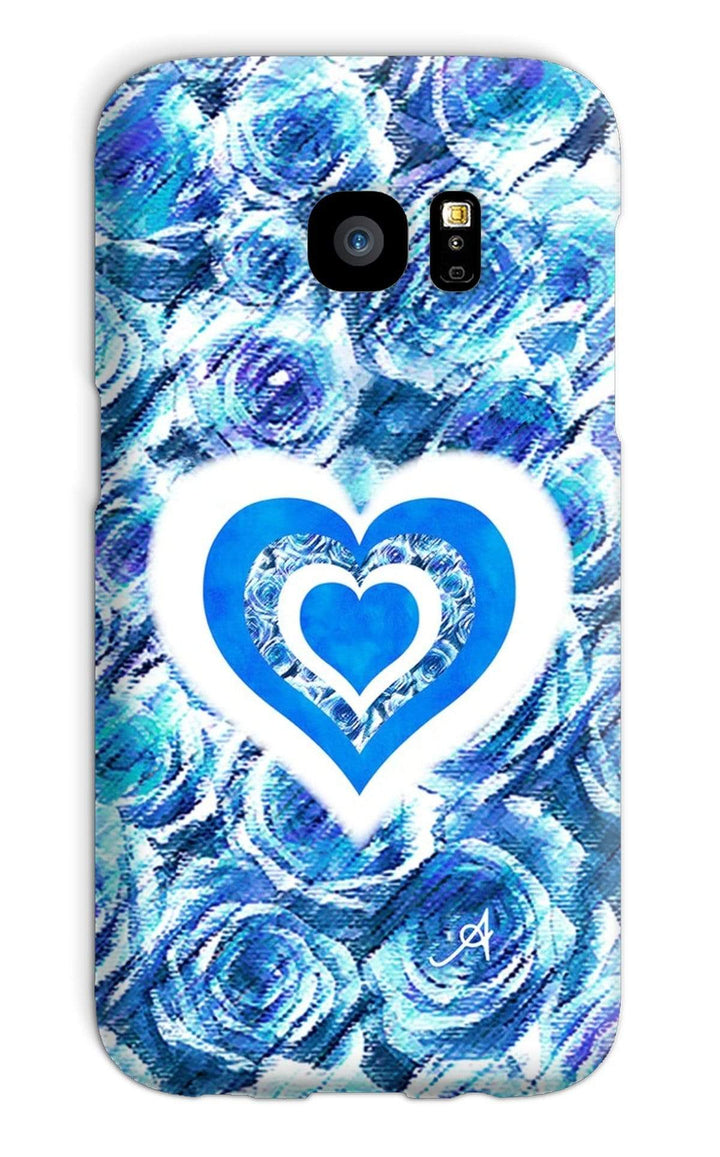 Phone & Tablet Cases Galaxy S7 / Snap / Gloss Textured Roses Love & Background Cornflower Amanya Design Phone Case Prodigi