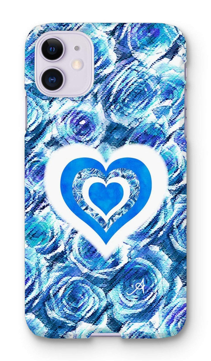 Phone & Tablet Cases iPhone 11 / Snap / Gloss Textured Roses Love & Background Cornflower Amanya Design Phone Case Prodigi