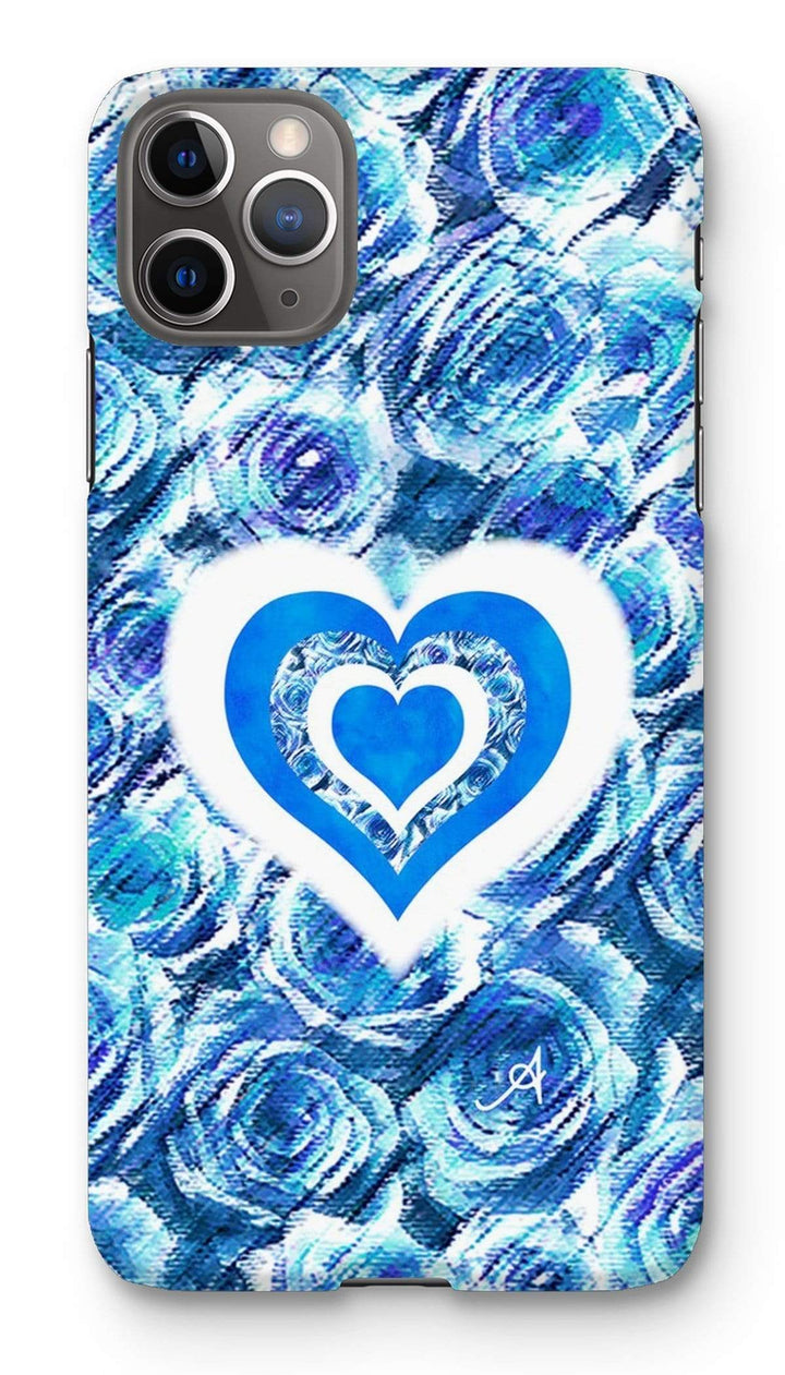 Phone & Tablet Cases iPhone 11 Pro Max / Snap / Gloss Textured Roses Love & Background Cornflower Amanya Design Phone Case Prodigi