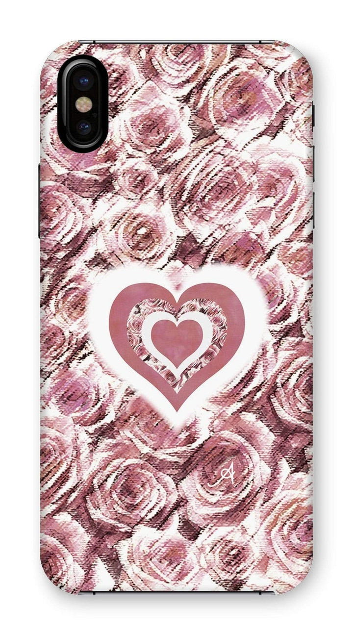 Phone & Tablet Cases iPhone XS / Snap / Gloss Textured Roses Love & Background Dusky Pink Amanya Design Phone Case Prodigi