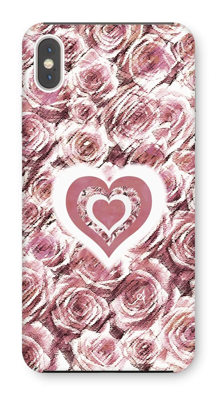Phone & Tablet Cases iPhone XS Max / Snap / Gloss Textured Roses Love & Background Dusky Pink Amanya Design Phone Case Prodigi