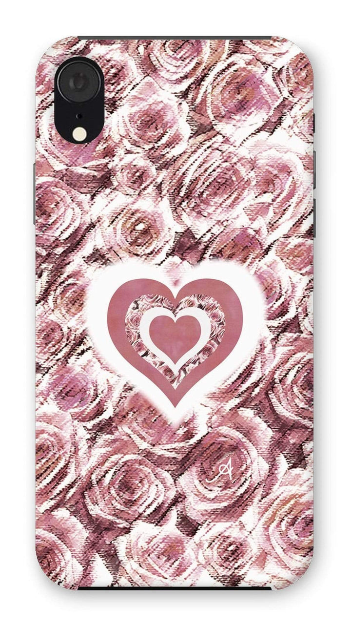 Phone & Tablet Cases iPhone XR / Snap / Gloss Textured Roses Love & Background Dusky Pink Amanya Design Phone Case Prodigi