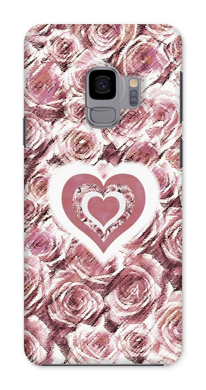 Phone & Tablet Cases Samsung Galaxy S9 / Snap / Gloss Textured Roses Love & Background Dusky Pink Amanya Design Phone Case Prodigi