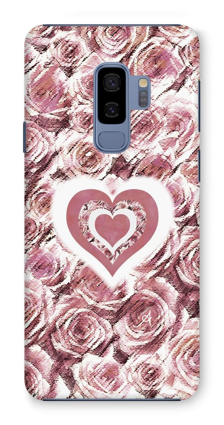 Phone & Tablet Cases Samsung Galaxy S9+ / Snap / Gloss Textured Roses Love & Background Dusky Pink Amanya Design Phone Case Prodigi