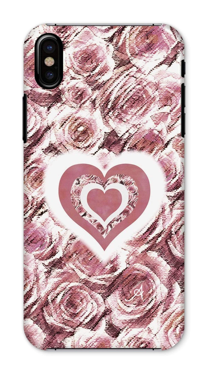 Phone & Tablet Cases iPhone X / Snap / Gloss Textured Roses Love & Background Dusky Pink Amanya Design Phone Case Prodigi