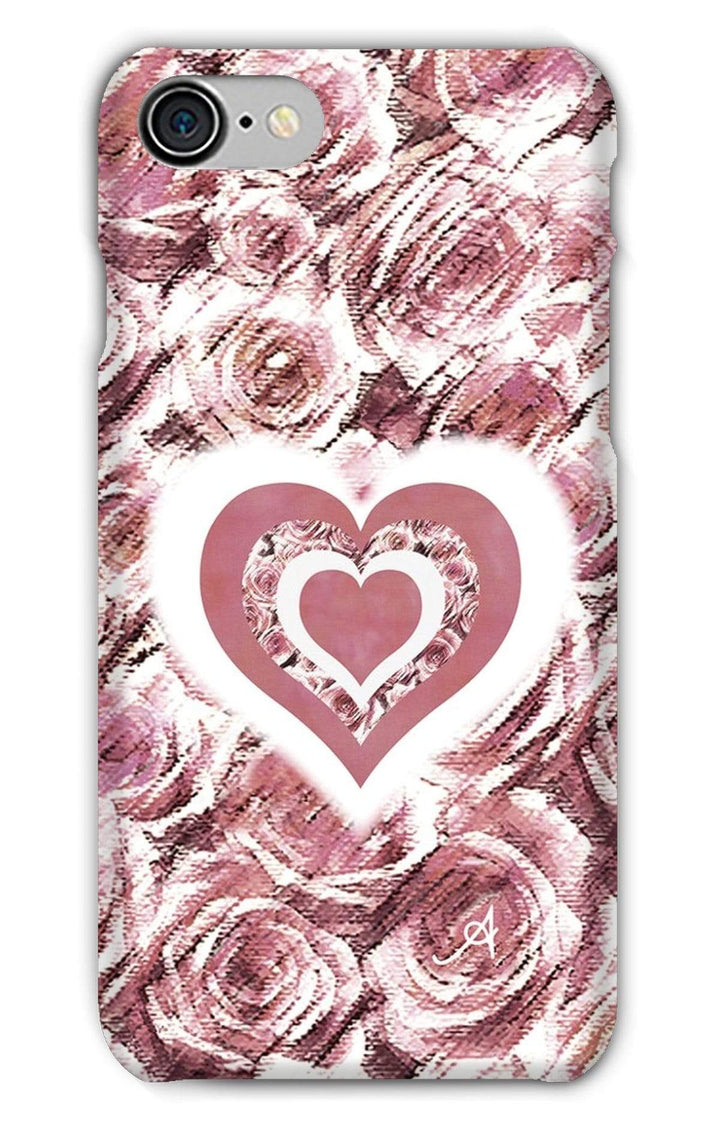 Phone & Tablet Cases iPhone 8 / Snap / Gloss Textured Roses Love & Background Dusky Pink Amanya Design Phone Case Prodigi