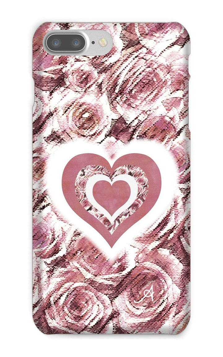 Phone & Tablet Cases iPhone 7 Plus / Snap / Gloss Textured Roses Love & Background Dusky Pink Amanya Design Phone Case Prodigi