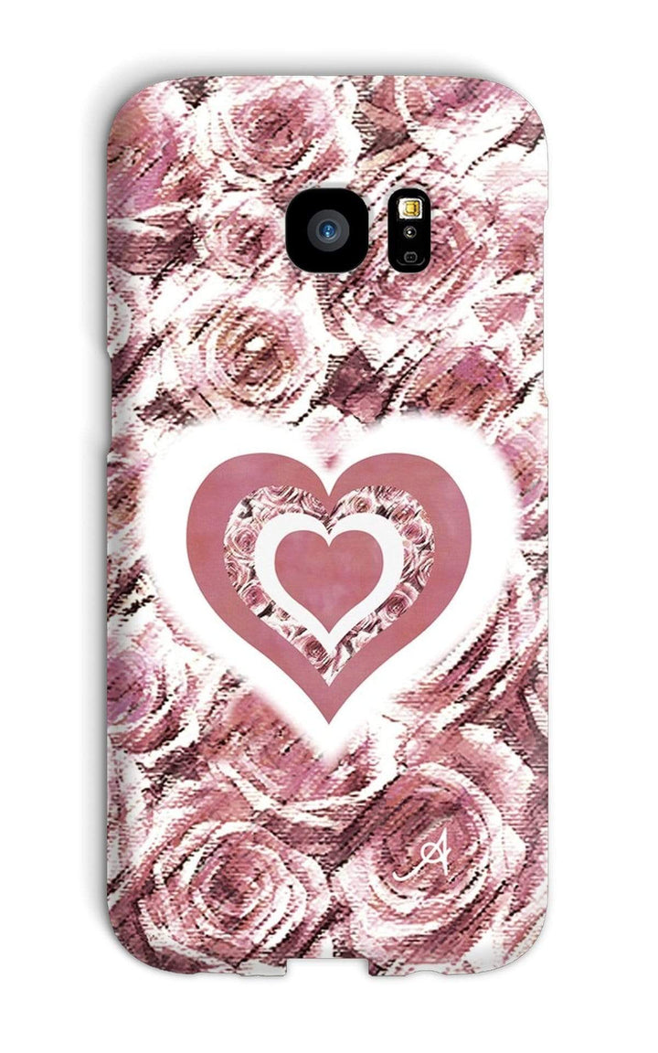 Phone & Tablet Cases Galaxy S7 Edge / Snap / Gloss Textured Roses Love & Background Dusky Pink Amanya Design Phone Case Prodigi