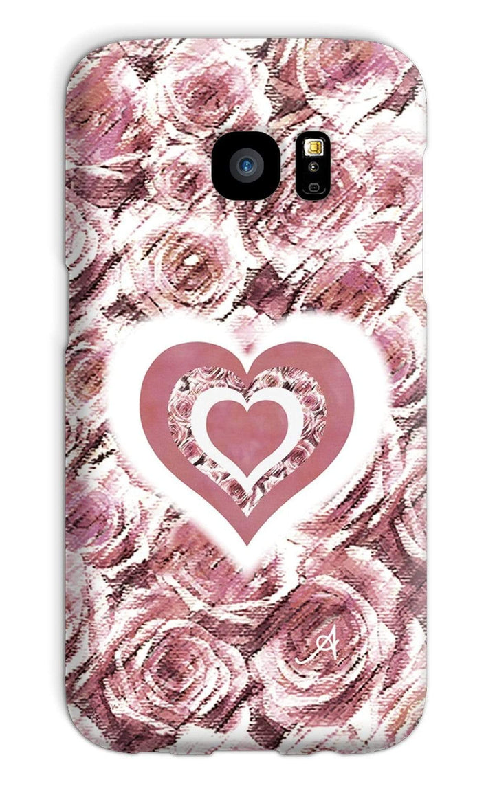 Phone & Tablet Cases Galaxy S7 / Snap / Gloss Textured Roses Love & Background Dusky Pink Amanya Design Phone Case Prodigi