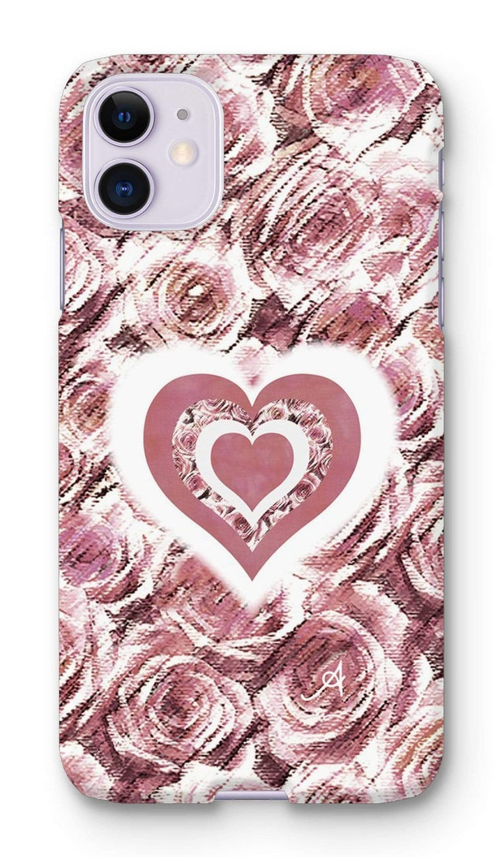 Phone & Tablet Cases iPhone 11 / Snap / Gloss Textured Roses Love & Background Dusky Pink Amanya Design Phone Case Prodigi