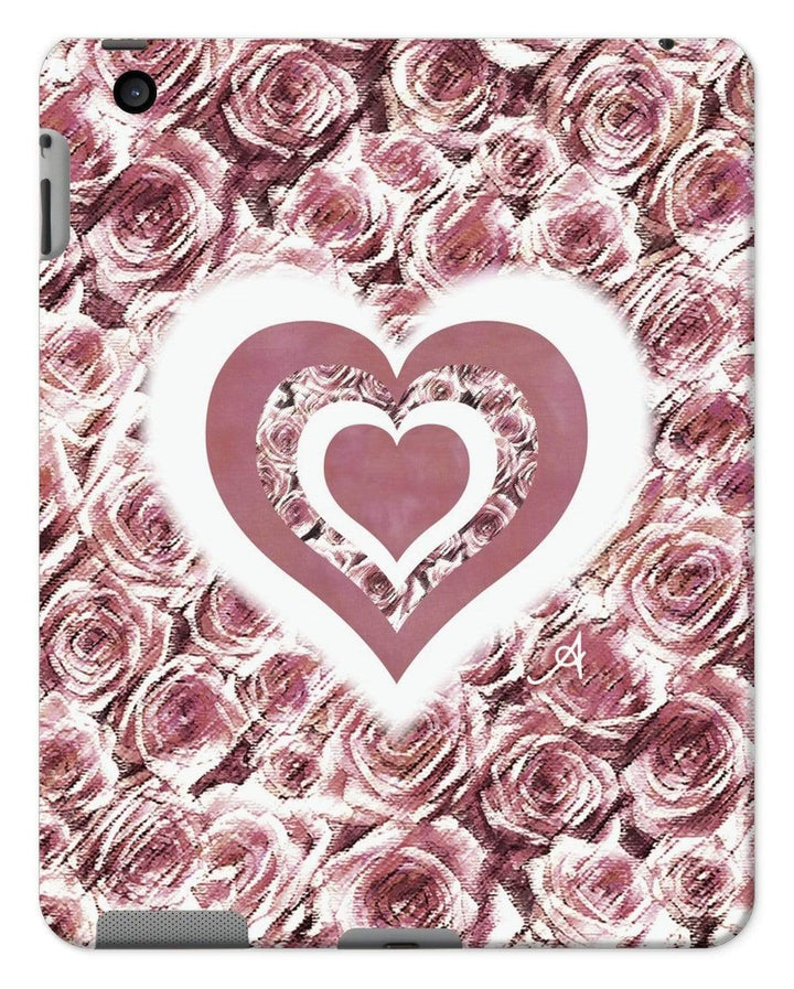 Phone & Tablet Cases iPad 2/3/4 / Gloss Textured Roses Love & Background Dusky Pink Amanya Design Tablet Cases Prodigi