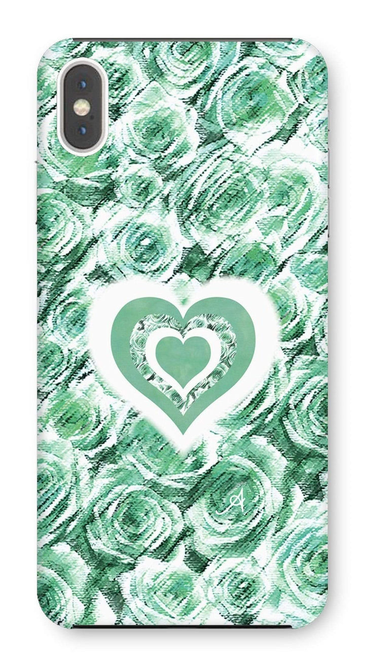 Phone & Tablet Cases iPhone XS Max / Snap / Gloss Textured Roses Love & Background Mint Amanya Design Phone Case Prodigi