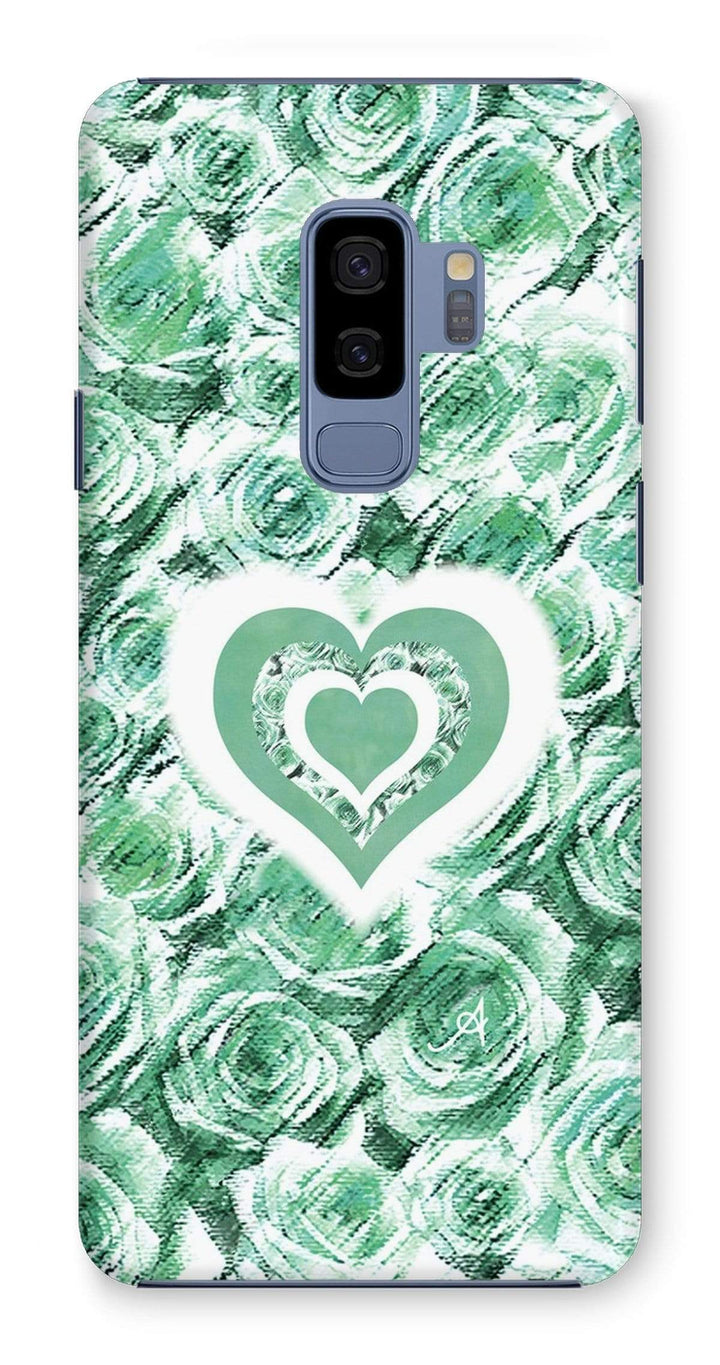 Phone & Tablet Cases Samsung Galaxy S9+ / Snap / Gloss Textured Roses Love & Background Mint Amanya Design Phone Case Prodigi