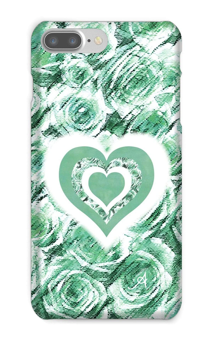 Phone & Tablet Cases iPhone 8 Plus / Snap / Gloss Textured Roses Love & Background Mint Amanya Design Phone Case Prodigi