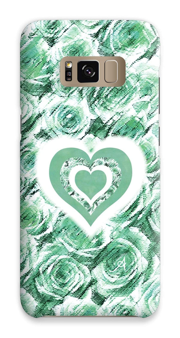 Phone & Tablet Cases Samsung S8 / Snap / Gloss Textured Roses Love & Background Mint Amanya Design Phone Case Prodigi