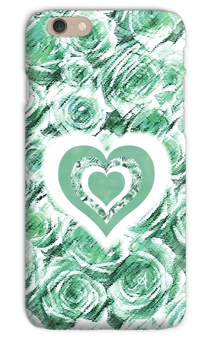 Phone & Tablet Cases iPhone 6s / Snap / Gloss Textured Roses Love & Background Mint Amanya Design Phone Case Prodigi