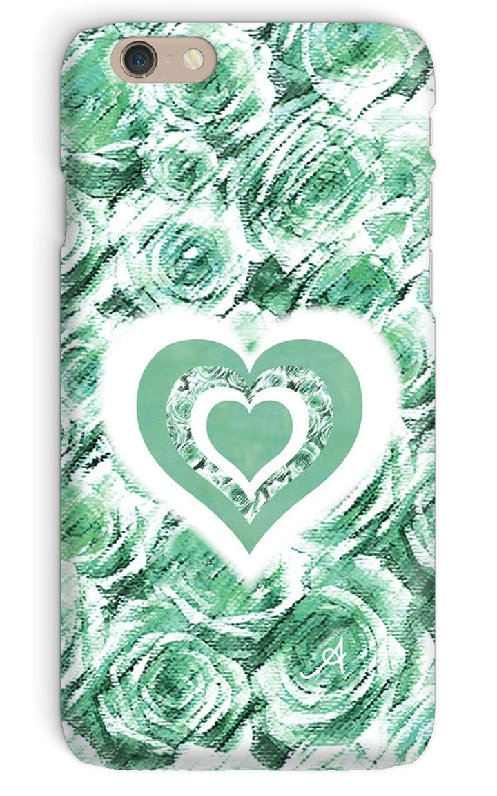 Phone & Tablet Cases iPhone 6 / Snap / Gloss Textured Roses Love & Background Mint Amanya Design Phone Case Prodigi