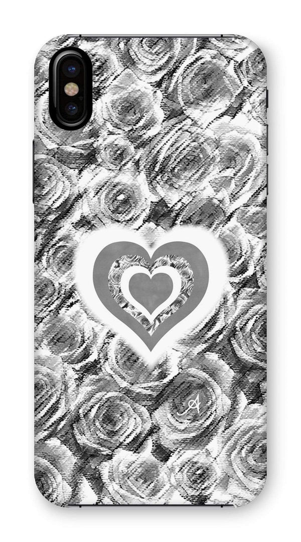 Phone & Tablet Cases iPhone XS / Snap / Gloss Textured Roses Love & Background Monochrome Amanya Design Phone Case Prodigi