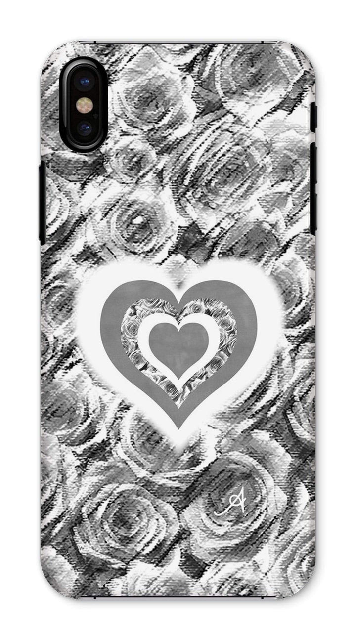 Phone & Tablet Cases iPhone X / Snap / Gloss Textured Roses Love & Background Monochrome Amanya Design Phone Case Prodigi