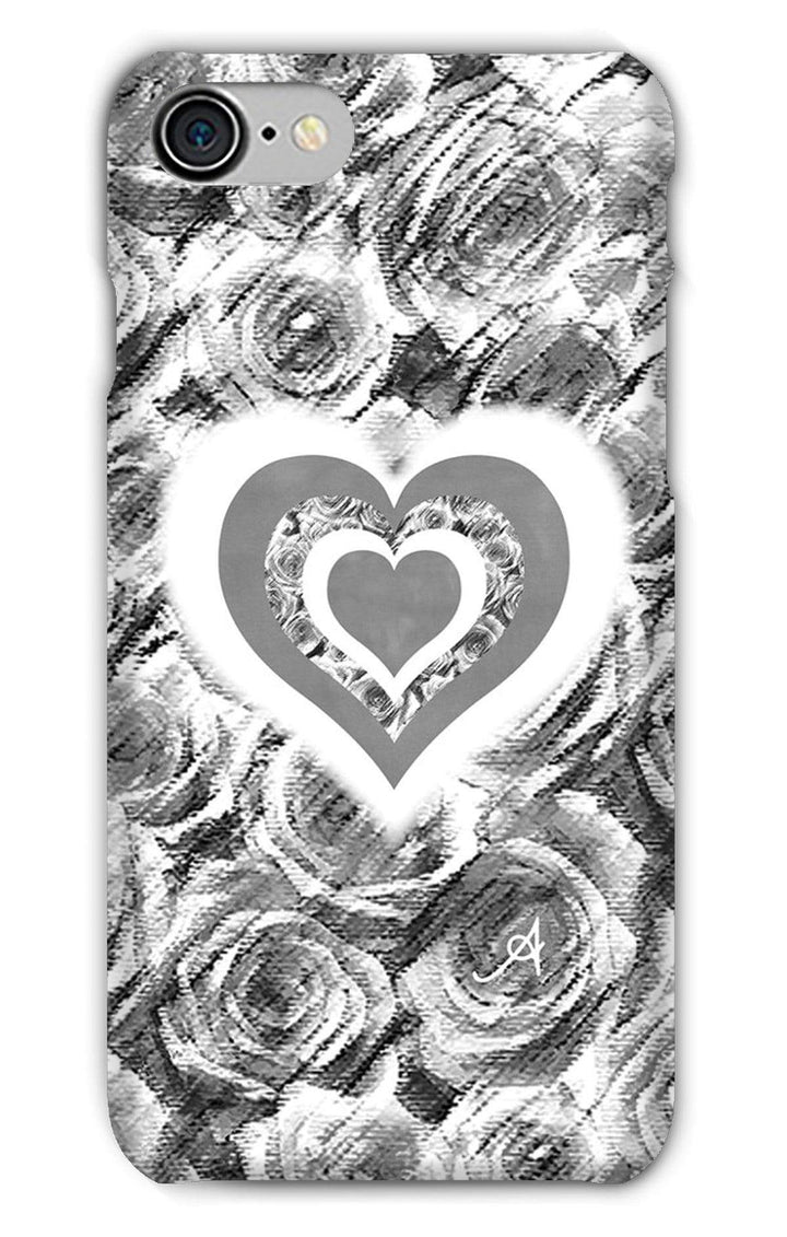 Phone & Tablet Cases iPhone 7 / Snap / Gloss Textured Roses Love & Background Monochrome Amanya Design Phone Case Prodigi
