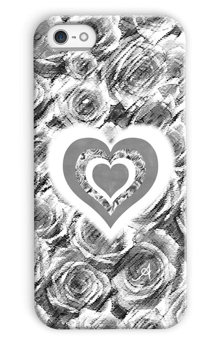Phone & Tablet Cases iPhone 5c / Snap / Gloss Textured Roses Love & Background Monochrome Amanya Design Phone Case Prodigi