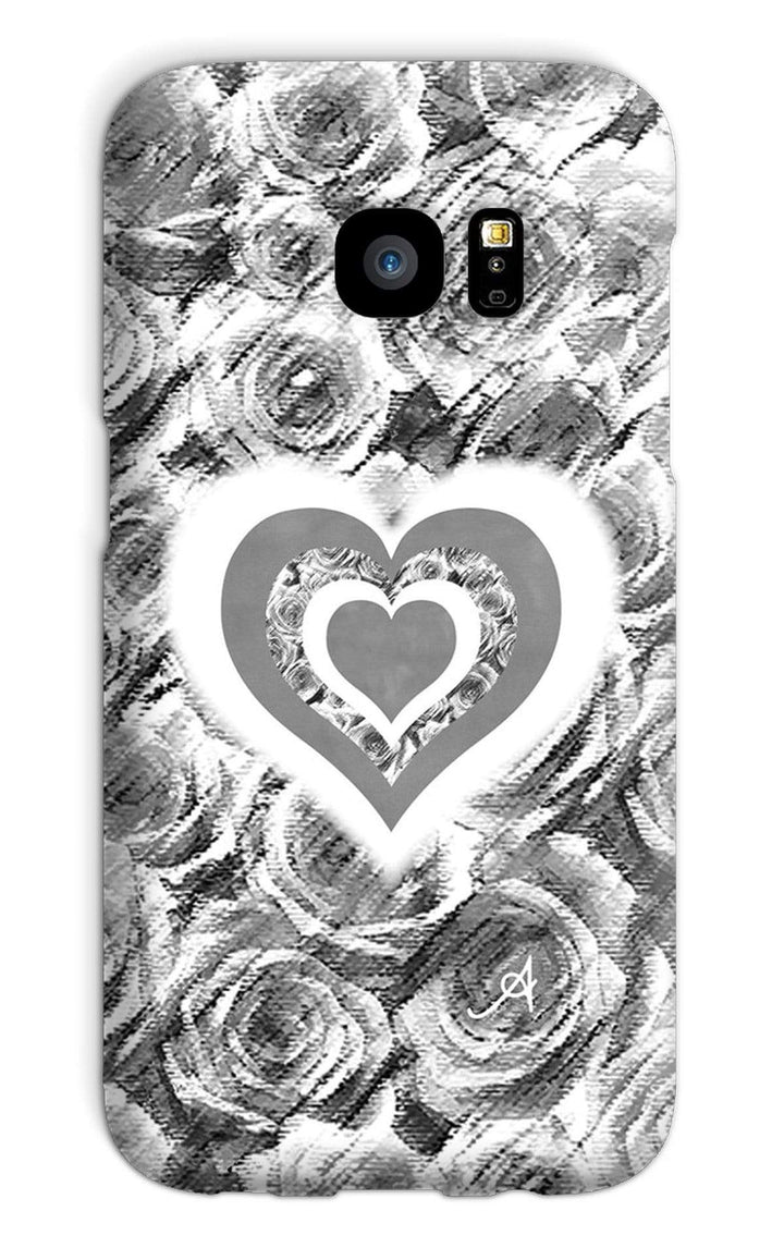 Phone & Tablet Cases Galaxy S7 / Snap / Gloss Textured Roses Love & Background Monochrome Amanya Design Phone Case Prodigi