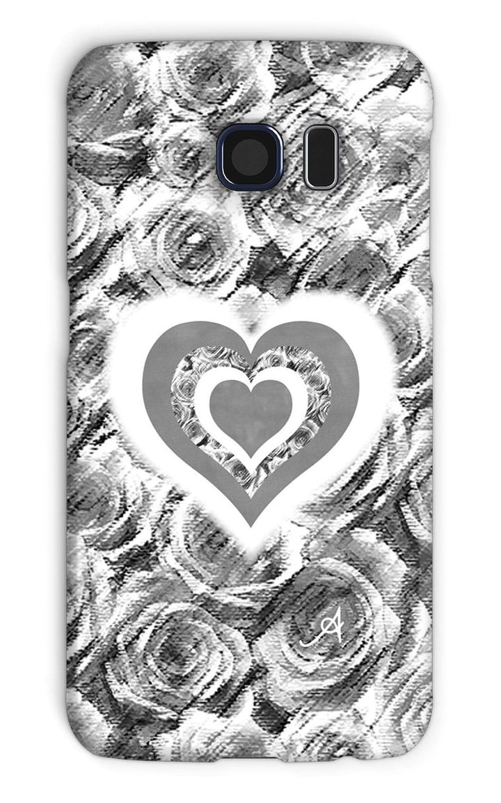 Phone & Tablet Cases Galaxy S6 / Snap / Gloss Textured Roses Love & Background Monochrome Amanya Design Phone Case Prodigi