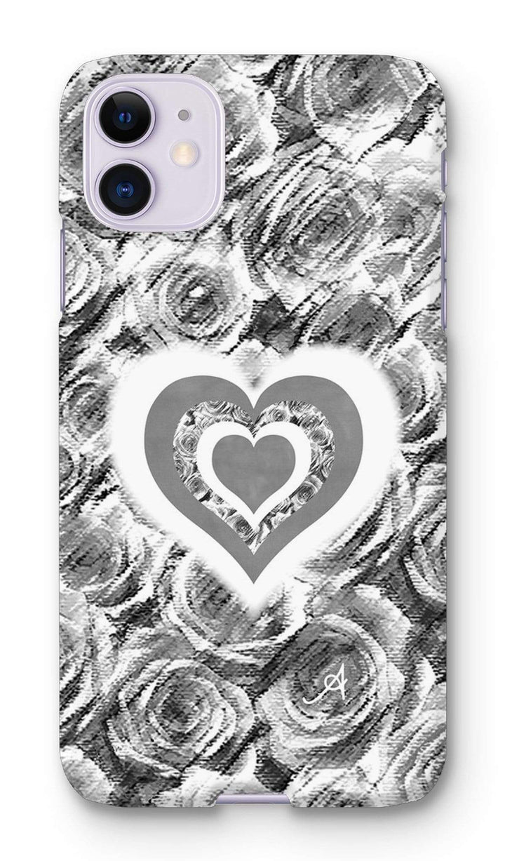Phone & Tablet Cases iPhone 11 / Snap / Gloss Textured Roses Love & Background Monochrome Amanya Design Phone Case Prodigi