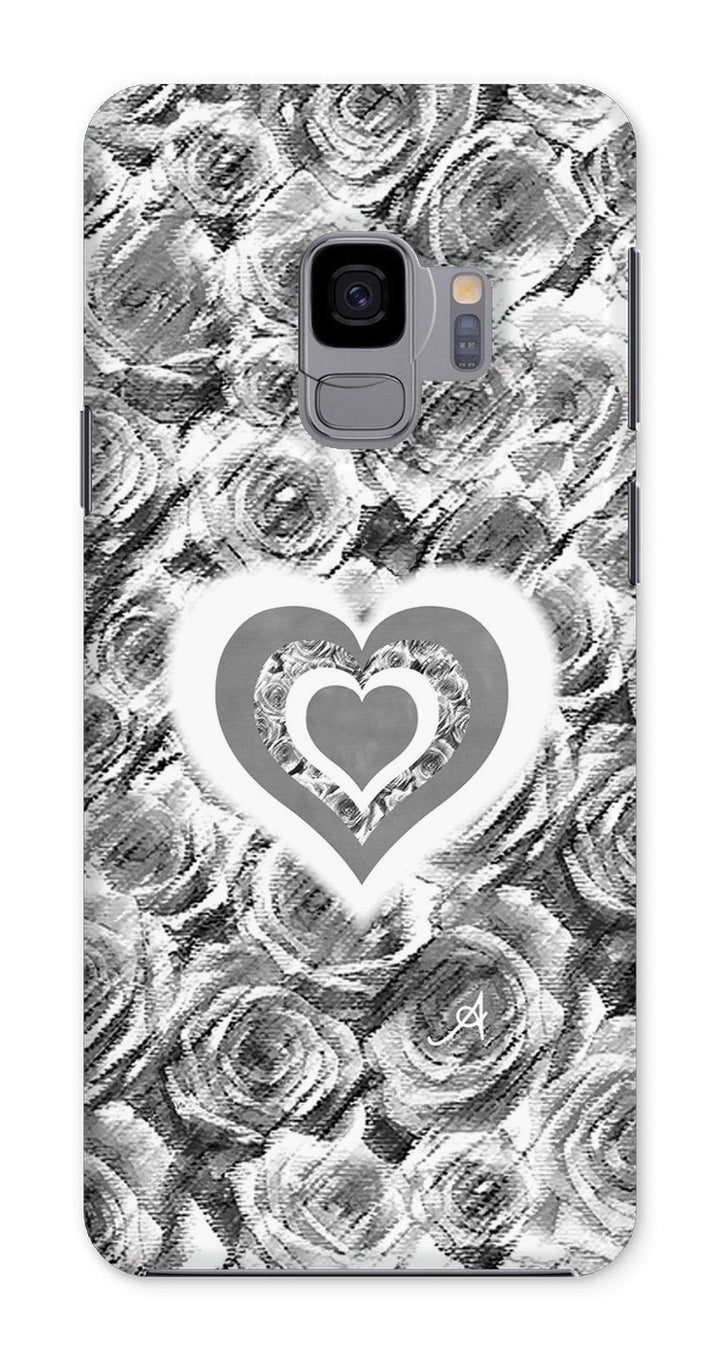 Phone & Tablet Cases Samsung Galaxy S9 / Snap / Gloss Textured Roses Love & Background Monochrome Amanya Design Phone Case Prodigi