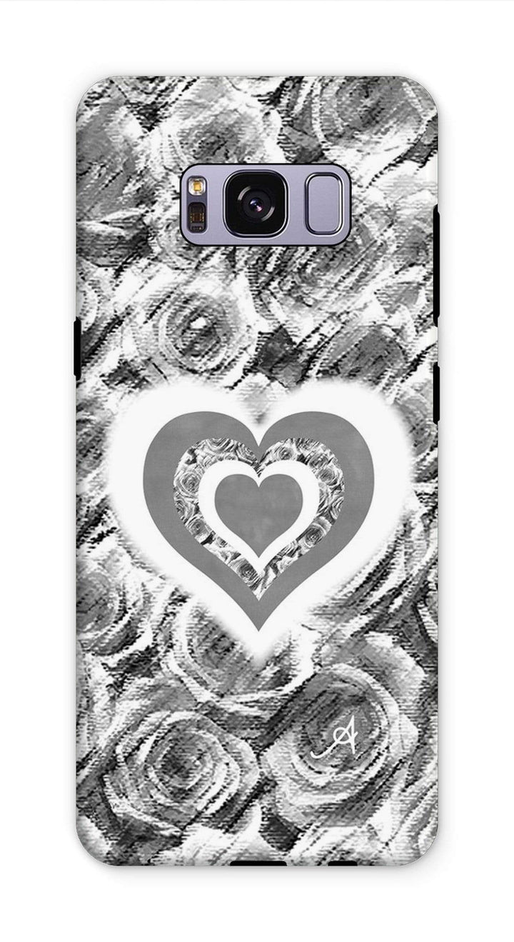 Phone & Tablet Cases Samsung S8 Plus / Tough / Gloss Textured Roses Love & Background Monochrome Amanya Design Tough Phone Case Prodigi