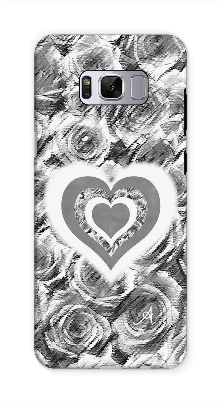 Phone & Tablet Cases Samsung S8 / Tough / Gloss Textured Roses Love & Background Monochrome Amanya Design Tough Phone Case Prodigi
