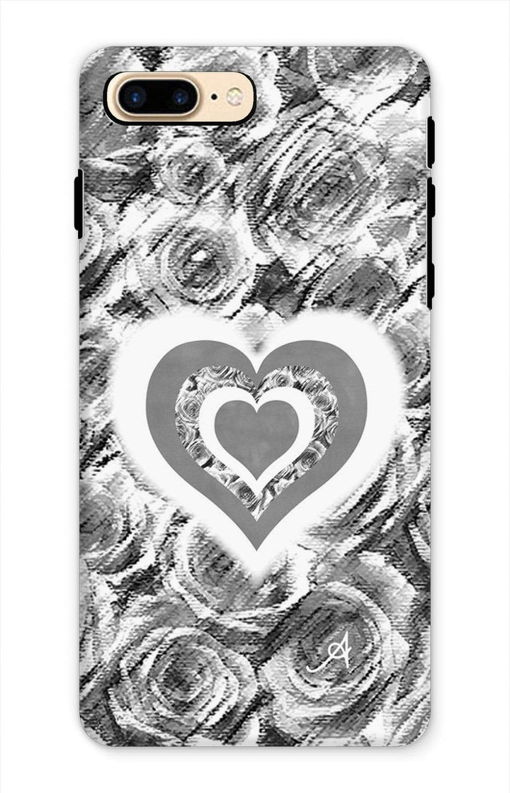Phone & Tablet Cases iPhone 7 Plus / Tough / Gloss Textured Roses Love & Background Monochrome Amanya Design Tough Phone Case Prodigi