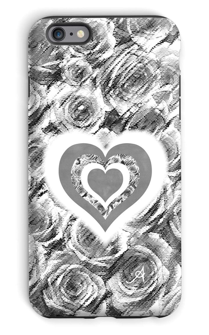 Phone & Tablet Cases iPhone 6s Plus / Tough / Gloss Textured Roses Love & Background Monochrome Amanya Design Tough Phone Case Prodigi