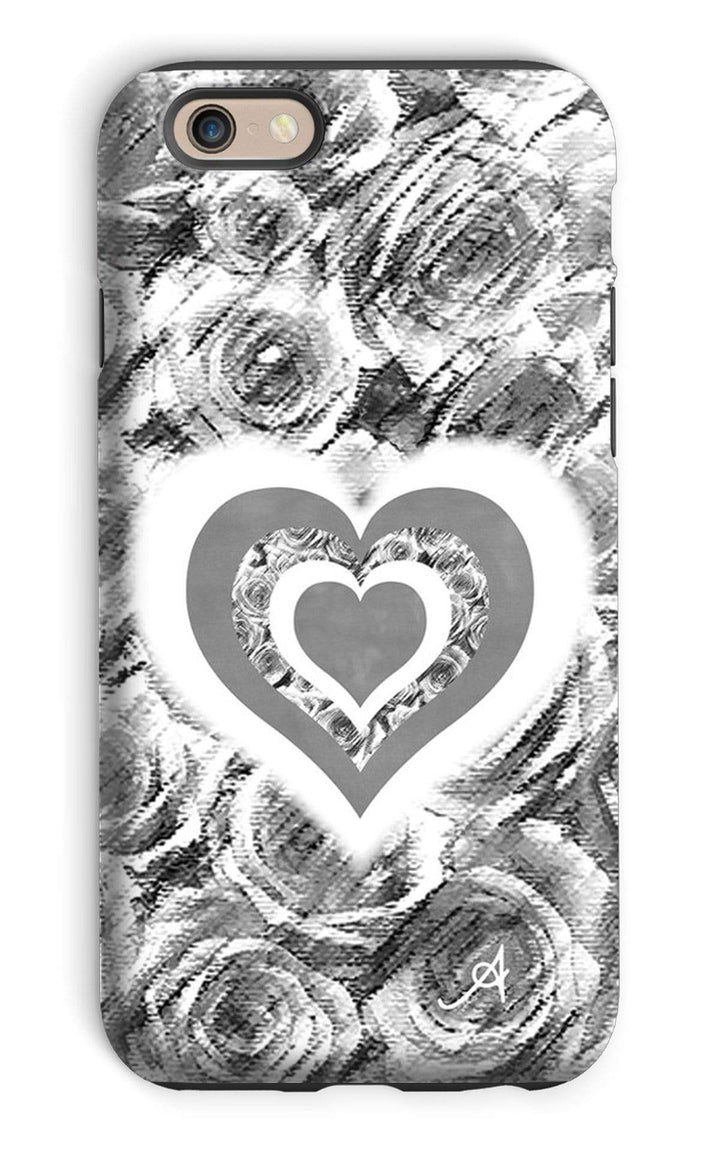 Phone & Tablet Cases iPhone 6 / Tough / Gloss Textured Roses Love & Background Monochrome Amanya Design Tough Phone Case Prodigi