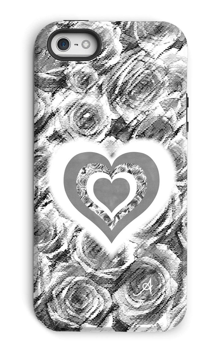 Phone & Tablet Cases iPhone 5/5s / Tough / Gloss Textured Roses Love & Background Monochrome Amanya Design Tough Phone Case Prodigi